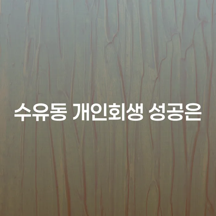 수유동 개인회생 성공은