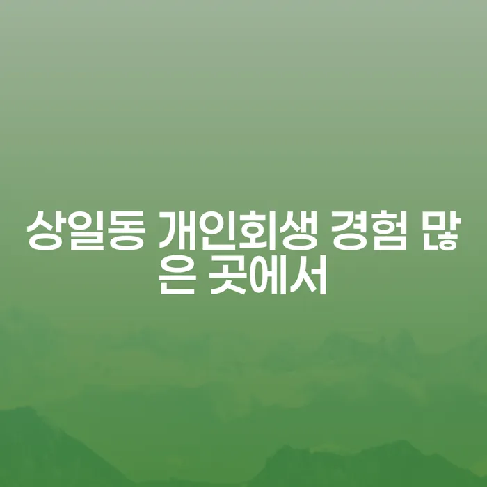 상일동 개인회생 경험 많은 곳에서