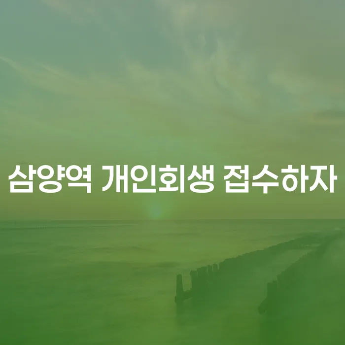 삼양역 개인회생 접수하자