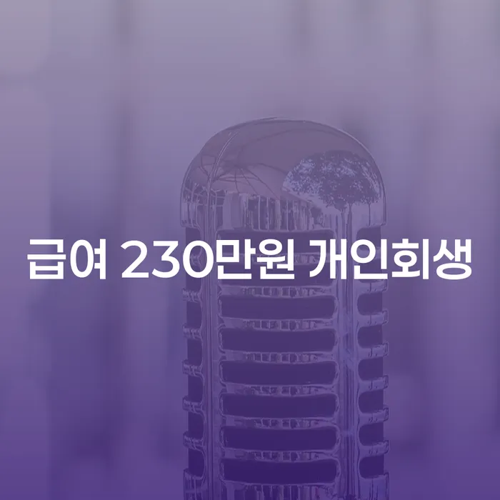 급여 230만원으로 개인회생 가능할까요? 인천지방법원 사례 분석